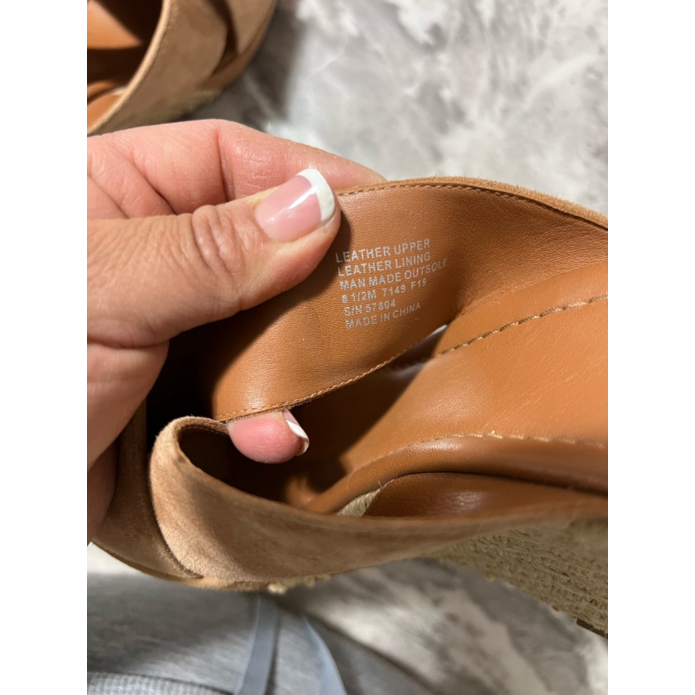 Women's Tory Burch Brown Wedge Sandals Size 8.5 - Picture 9 of 9
